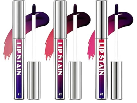 3PCS Lip Stain, Tint Peel Off, Set for Quick Makeup Application, Travel Friendly Touch U.S, Fun Beauty Experiments
