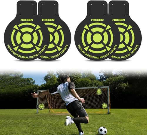 Hikeen Lot de 4 Cible d'Entraînement Football : Football Accessoire Cible de Précision Amovible à Accrocher dans But de Foot Cage de Foot, Cible de Tir Football en PVC 5mm pour Jeu Foot