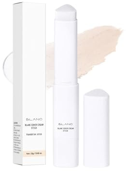 Cover Stick V White Color Changing Foundation Stick With Volufiline Medium To Full Coverage Finish Base Makeup Ended With Detachable Brush (Natural) (White, A)