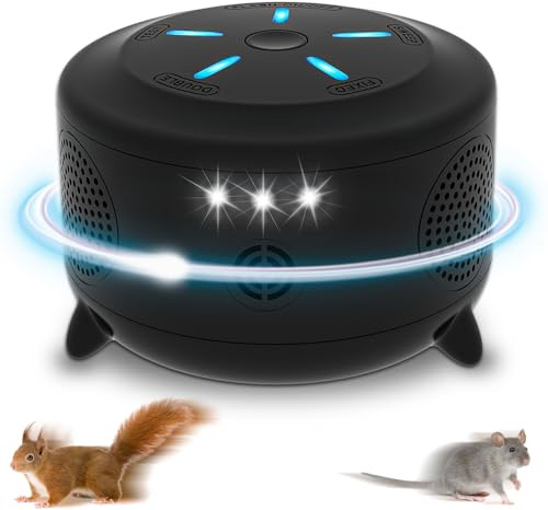 Ultrasonic Mice Repellent, Rodent Repellent, 2026 Upgraded Ultrasonic Pest Repellent Plug in, Squirrel Repellent with 9 Strobe Lights, Repel Mouse Bat Spider Ant Bug for Attics, Houses, Barns
