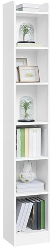 Yaheetech Bücherregal, 7 Fächern Bücherschrank mit Verstellbarer Regalboden, 180,5 cm H Standregal, offenes Aufbewahrungsregal für Wohnzimmer/Heimbüro/Arbeitszimmer (Weiß, 30x24x183 cm)