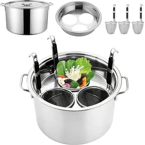 Olla para pasta con cesta coladora, suministros de cocina de acero inoxidable, olla con colador, para familias ocupadas en el hogar, amantes de la cocina, principiantes, profesionales, preparación de