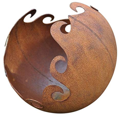 ecosoul Gartendeko Rost Rostkugel zum Bepflanzen Gartenkugel Kugel Feuerkugel Kerzenhalter Schale Terrasse Balkon Hauseingang