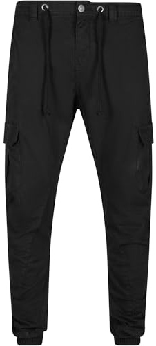 Pantalon de Jogging Cargo, Pantalon de sport 100% Coton Jersey, Chevilles élastiquées, Cordon à la Taille