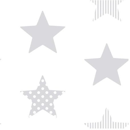 Superfresco Easy Superstar Star, Strip and Dotty Print White/Silver Paste The