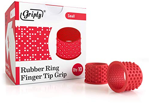 Griply Gummi-Fingerspitzen | Fingerkissen | Fingerschutz aus Gummi | Fingerspitzenringe (klein)