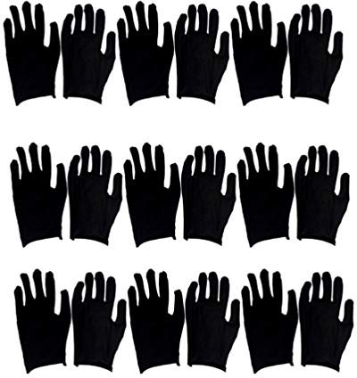 EXCEART 12 Paare Baumwolle Handschuhe Handschutz Arbeitshandschuhe Baumwollhandschuhe für Hautpflege Schmuck Untersuchen Werkstatt Arbeit Cosplay Kostüme Verdicken