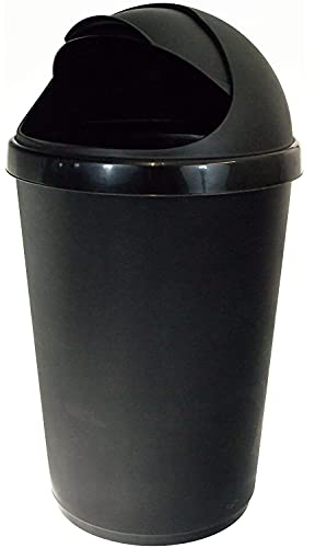 Easy Shopping® Plastic Bullet Bins 50L Wastepaper Recycle Dustbin Flap Lid Kitchen, Home Office Rubbish Trash Basket (1)