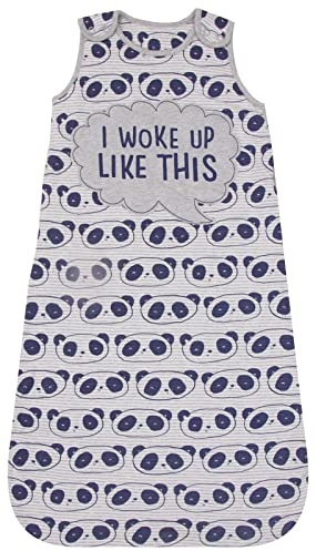 Ex UK Store Baby Sleeping Bag Tog 1.5 Wearable Blanket Sizes 0-24 Months Cotton Sleepsacks (AS 20 - I Woke Up Like This 0/6M)