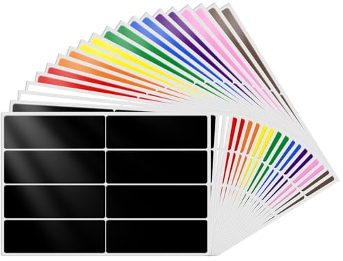 YIKIADA 10 Farben Rechteckig 25 × 75 mm Etiketten Bunt Selbstklebend Farbig Aufkleber Beschreibbar Marmeladen Klebeetiketten für Lager Büro 160 Stück