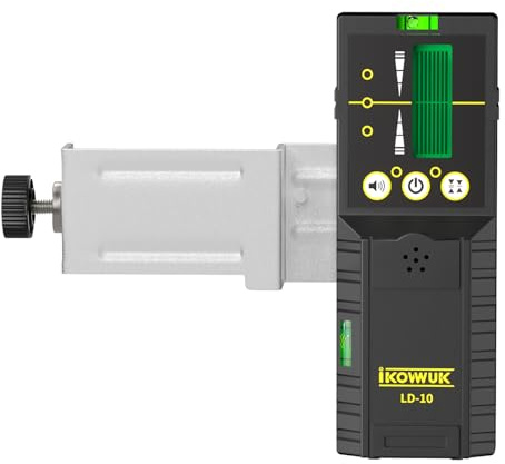 Receptor láser, detector Lazer para láser de línea cruzada de pulso, haz láser verde hasta 200 pies, pantallas LCD iluminadas por ambos lados con ajustes de precisión, iluminado de doble lado
