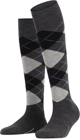 Burlington Marylebone W Kh laine fantaisie 1 paire, Chaussettes longues Femme, Gris Asphalt Melange 3180, 36-41