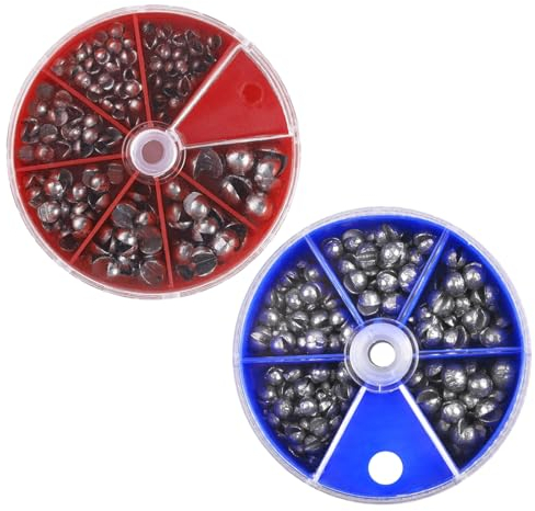 2 boîtes Plombs pour Pêche, Plomb Bouche, Non Toxique Portable Split Shot Set, Accessoires de Pêche avec Boîte de Rangement