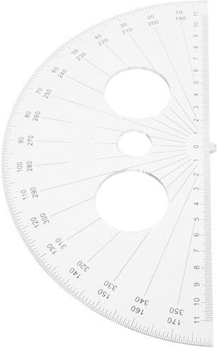 Operitacx Multi-Function Plastic Protractor Half Circle Geometry Tool for Students Teachers and Designers and Lightweight Angle Measuring Instrument