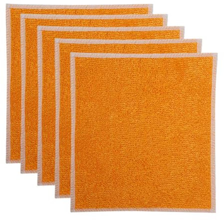 Lot de 5 chiffons en microfibre - 27 x 29 cm - En fibre de bambou - Pour la restauration et la maison
