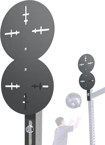 Cible de balle murale double en acier pour cage de puissance avec support universel réglable, design peu encombrant pour l'entraînement de force explosive et de réaction, convient pour des espacements