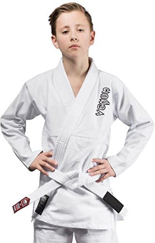Venum, Contender Kinder BJJ Kampfanzug (Free Weiß belt included), Unisex Kinder, C2, Weiß