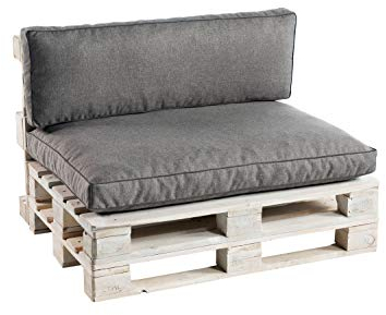 Gutekissen® Palettenkissen aus Schaumstoff PWK (Rückenlehne 120x50, Grau)