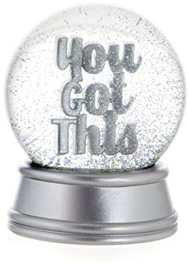 Boxer Gifts You Got This Inspirational & Motivational Glitter Snow Globe Ornament | Heartfelt Gift For Her, Pregnancy, University Exams, New Job, Silver