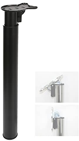 EEUK Tischfuß Metall rund, teleskop tischbein höhenverstellbar 70-120 cm tischbeine klappbar Camping Metall Möbelfuß Tischfuß Metall aus Stahl für Tischplatten(Color:Schwarz)
