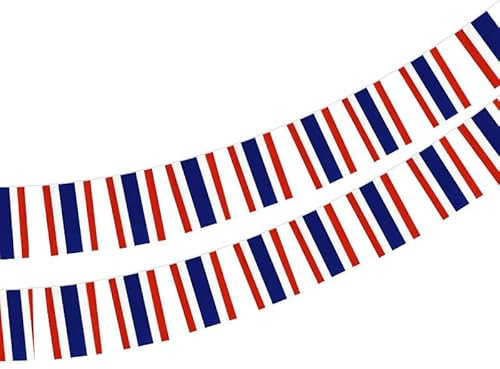 Bandera de Tailandia 40 Unidades Bandera de Tailandia, Guirnalda Tailandia 11.4M, Bandera Nacional 14 x 21 cm para Decoraciones de Bares