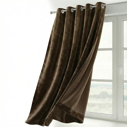 BEAUTEX Samtvorhang Ösen Braun 140x225 cm Velvet Verdunkelung