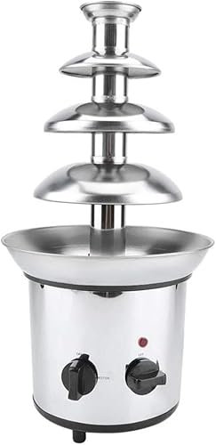 Fontana di Cioccolato, Fontane di cioccolato elettriche Fonduta di cioccolato a 4 livelli Riscaldatore professionale in acciaio inossidabile for fonduta di cioccolato for Natale domestico commerciale