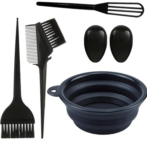 Lxtness 5 Stk Haarfärbepinsel Set, Haare Färben Zubehör, Haar Färben Färbung Tool, Farbpinsel Haare,mit Bürstenkamm, Haartönungsschale, Haarfärbekamm für DIY Haarfärbemittel Salon Friseur Werkzeug Far