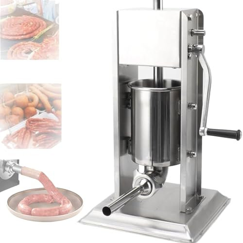 GTHTUHFD Insaccatrice Manuale per Salsicce di Grande capacità, Insaccatrice Verticale in Acciaio Inossidabile 304 A Due velocità, Macchina per Il Riempimento di Salsicce,5L