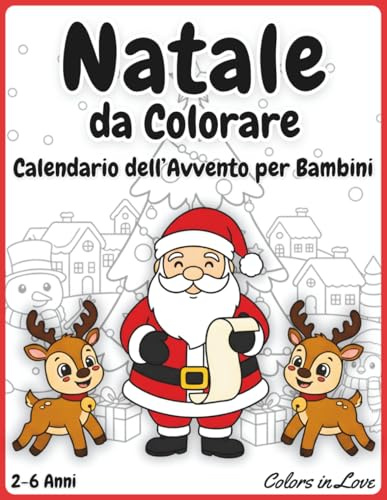 Natale Libro da Colorare: Calendario dell'Avvento per Bambini