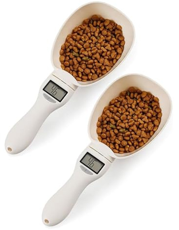 Digital Measuring Spoon Scale,Electronic Weighing Spoon with LCD Screen,4 Measurement Units (G/ML/Cup),Electronic Measuring Spoon for for Cooking Baking Pet Food (2PCS)