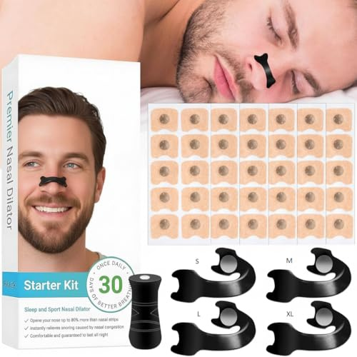 60 Cerotti Nasali Magnetici Antirussamento – Cerotto Nasale con Dilatatore Nasale Magnetico per Respirazione Migliore | Naso Libero di Notte e Sport | Uomo Donna