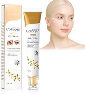 Contorno occhi antirughe,Crema per gli occhi anti-invecchiamento,Con glicerina e acido ialuronico,crema per gli occhi al collagene per mitigare le rughe, idratante, per eliminare borse e occhiaie,20g