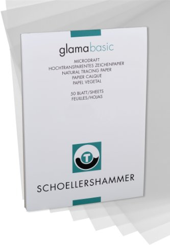 Schoellershammer Glama Basic Hoch Transparentpapier, A3, 72 g/m², Block mit 50 Blatt, VF5003669