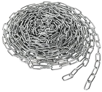 JMIATRY 10 Metres Length 304 Stainless Steel Chain, 3mm Heavy Duty Chains Links, Galvanized Steel Welded Link Chain Lift for Fence Gate, Garage Doors, Swing Chains and Bicycle Security Lock