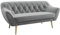MKS MEBLE Sofa Grau - Moderne Sofa - Skandinavische Deko Polstersofa - Pirs Loungesofa - DREI Personen Grau