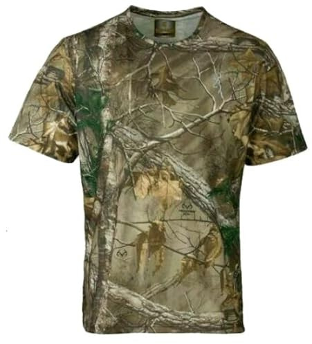 Men's Jungle Army Military Style Camouflage T-Shirt Real Tree Camo Print Hunting Hiking Camping Gym Running Sportswear Long Short Sleeveless Top Summer Vest (S, Half Sleeve)