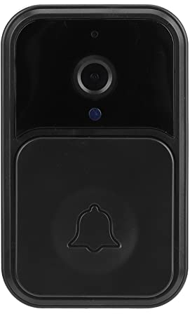 Video-Türklingel, 1080P WiFi Smart-Video-Überwachungskamera, 2-Wege-Gespräch 1000mAh Multifunktionale Video-Türklingel, Unterstützt 128G Zusätzliche Speicherkarte (Schwarz)