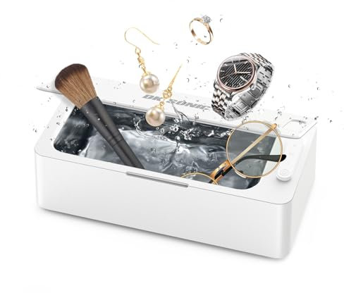 DK SONIC Limpiador Ultrasónico de 450 ml, Limpiador de Joyas Ultrasónico Doméstico de 24W con 3 Modos y Funcionamiento con un Solo Toque para Limpiar Joyas, Gafas y Monedas