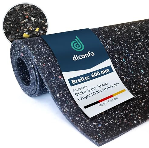 diconfa Tapis de Protection des constructions Largeur 600 mm 60 cm 0,6 m - ÉPAISSEUR 3 à 20mm - Longueur 0,05 à 10m - SÉLECTION : 600 mm 60 cm 0,6 m de Long, 10 mm Caoutchouc antidérapant
