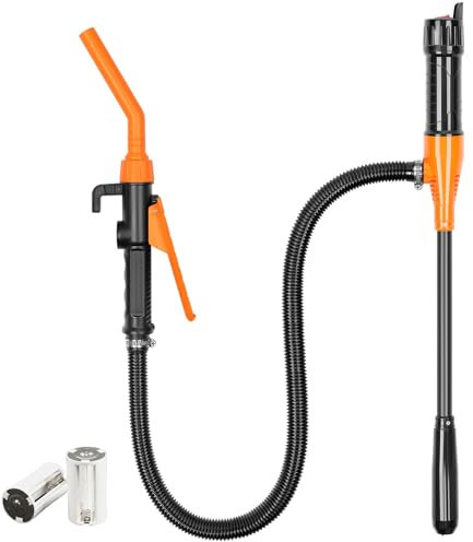 TOPCHANCES Tragbare Power-Batteriepumpe, Benzinpumpe für Kanister, Siphon Pumpe mit Düse, Tragbare Fasspumpe, Schlauchpumpe für Kraftstoff, Öl, Wasser
