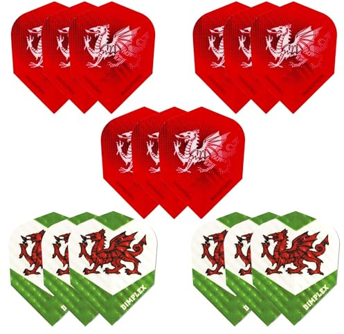 Harrows Darts Flights (15 Flights Total) I 100 Micron Dart Flights I Premium Extra Strong Made in UK I Professional (Wales)