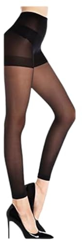 Medias de Nylon Mujer 20 Den, Casual Transparente Leggings Sin Pie Medias Finas Medias Para Ligueros Rojo Negro, Negro , L