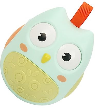 Aoaoy Cute Owl Wobbler Toy, Develop Baby Balance and Coordination, Lovely Owl Design, Clear Ringing Bell, Easy Grip, Safe Material, with Rounded Edges, for Baby Protection (Light Blue)