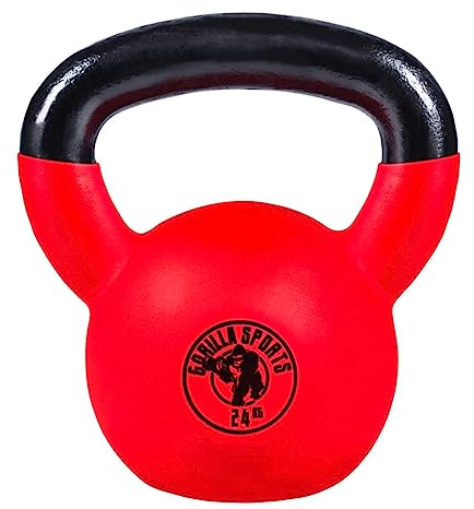 GORILLA SPORTS® Kettlebell - 2-32 kg Gewichte, Einzeln/Set, Gusseisen, Vinyl Beschichtung, Bodenschonende - Kugelhantel, Schwunghantel, Kugelgewicht, Rundgewichte für Fitness, Gym, Krafttraining