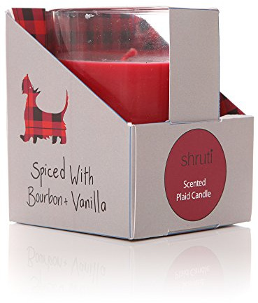 Shruti Bougie votive en verre - Parfum épicé avec bourbon et vanille