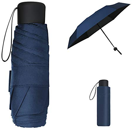 Vicloon Travel Mini Umbrella for Purse,6 Ribs Mini Umbrellas, Coating Layer Fabric Blocking UPF 50 UV Protection 99.9% Compact Folding Purse Umbrella,Travel Sun Umbrellas Lightweight Small Compact