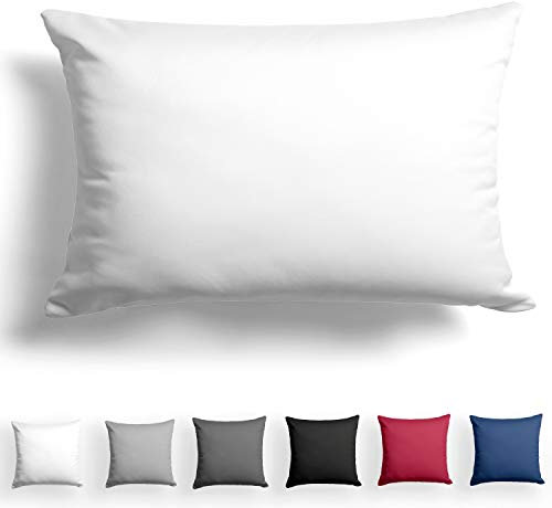 Alreya Mako Satin Kissenbezug 50 x 75 cm - 100% Baumwolle mit Reißverschluss, Superweicher Kopfkissenbezug 50x75, Kissenhülle, Oeko-TEX® Standard Zertifiziert, Weiß, nur Kissenbezug