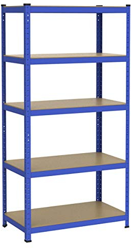 Yaheetech Schwerlastregal 180 x 90 x 45 cm Steckregal 1325kg blau Lagerregal pulverbeschichtet Metallregal Kellerregal