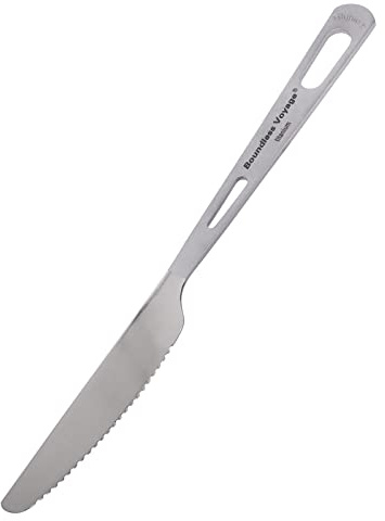 iBasingo Titan Messer Haushalt Küchenhelfer Ultraleichtes Besteck Wiederverwendbares Geschirr Essgeschirr Campinggerät für Rucksacktouren, Wandern, im Freien Ti1043T